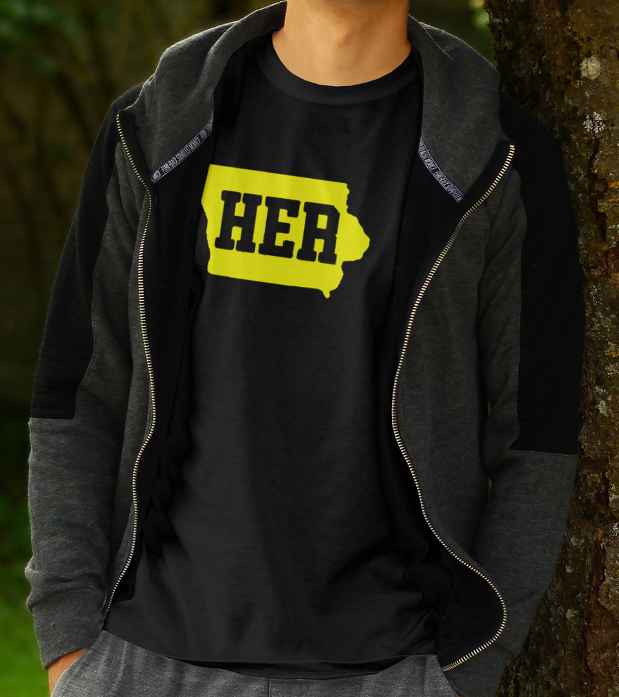 Dave Portnoy Hawkeye HER Caitlin Clark Iowa Map T-Shirt