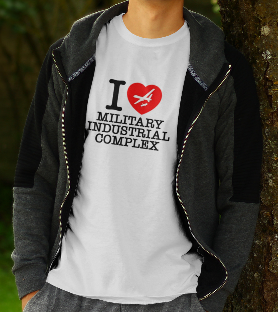 Shitheadsteve I Love Military Industrial Complex Fighter Jet Heart T-Shirt