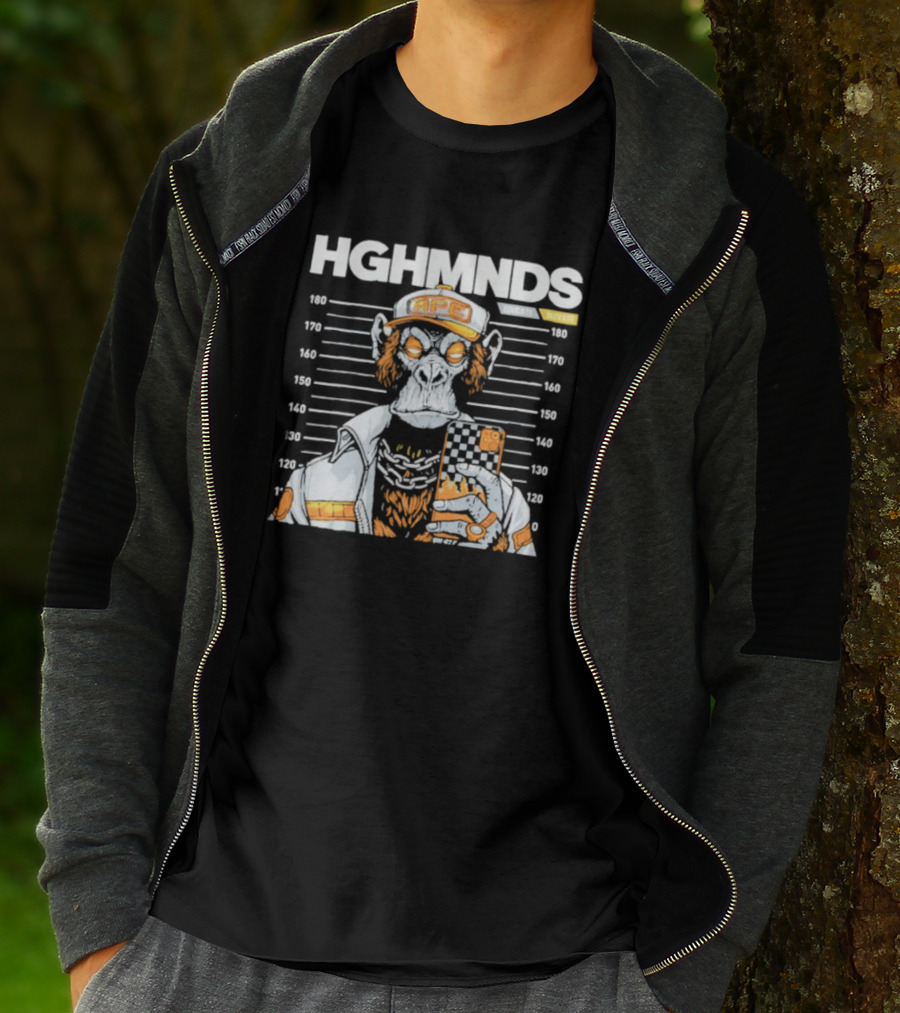 HGHMNDS Caught Ape Mugshot In Streetwear With Phone T-Shirt