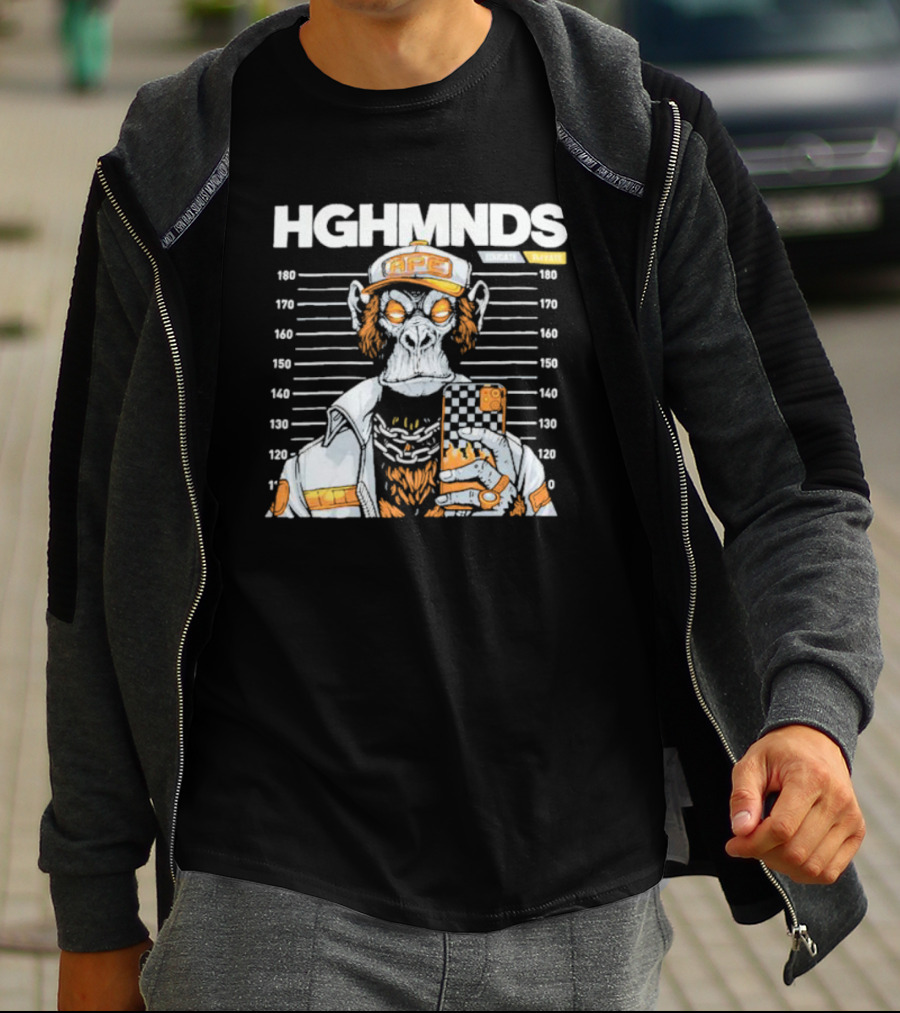 HGHMNDS Caught Ape Mugshot In Streetwear With Phone T-Shirt