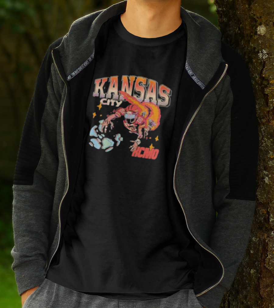 Kansas City Football Player KCMO Chiefs Mascot T-Shirt