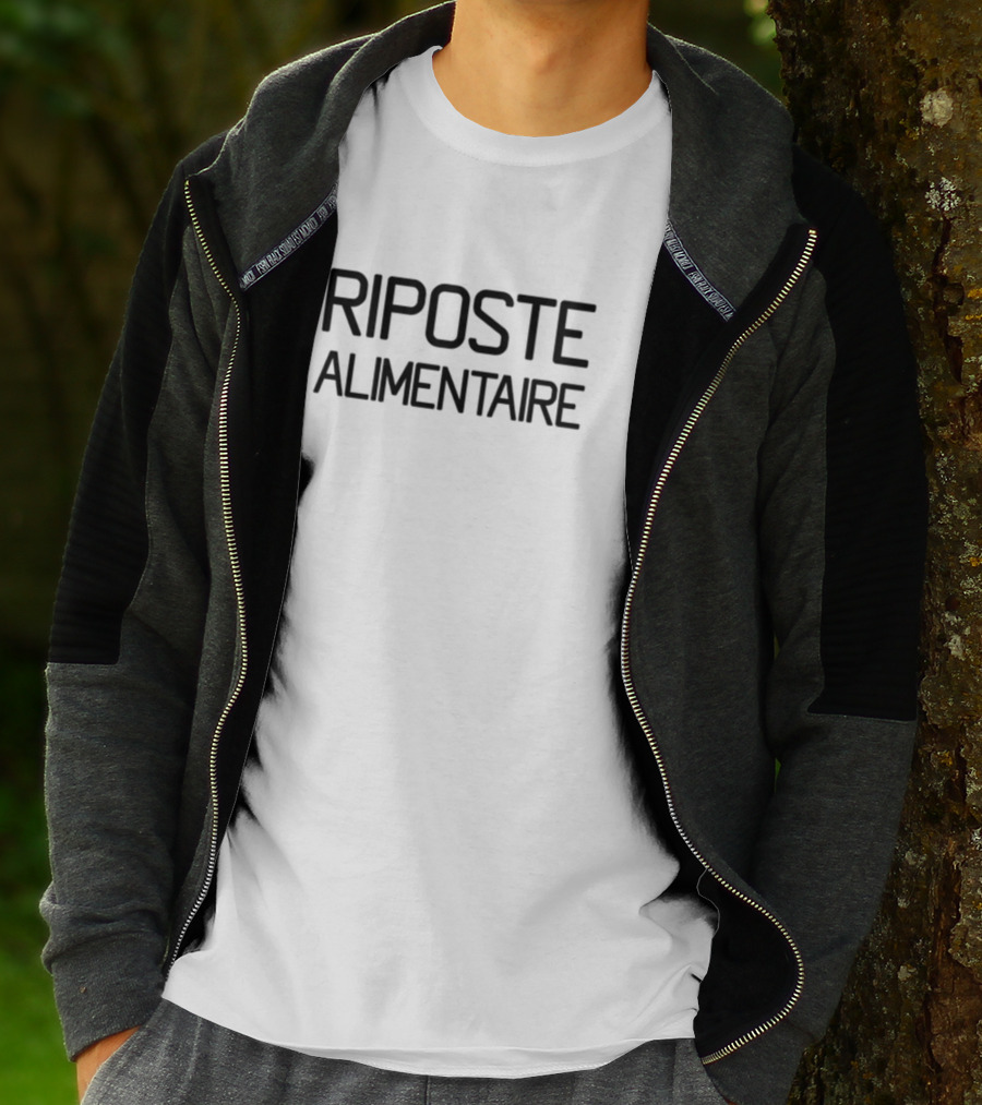Riposte Alimentaire Text Bold Black T-Shirt
