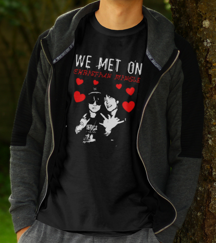 We Met On Christian Mingle Jake Webber Johnnie Guilbert Hearts Alkalinedrip T-Shirt