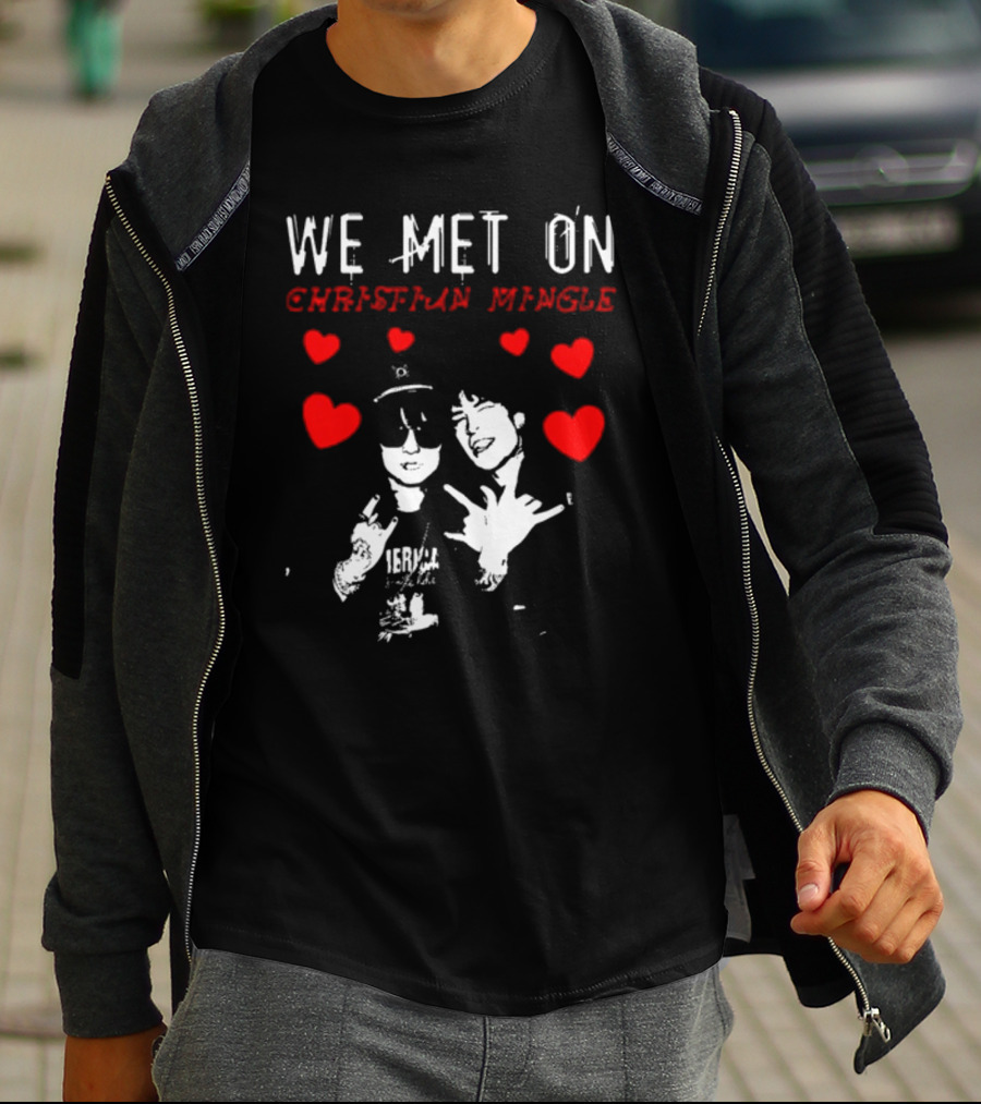 We Met On Christian Mingle Jake Webber Johnnie Guilbert Hearts Alkalinedrip T-Shirt