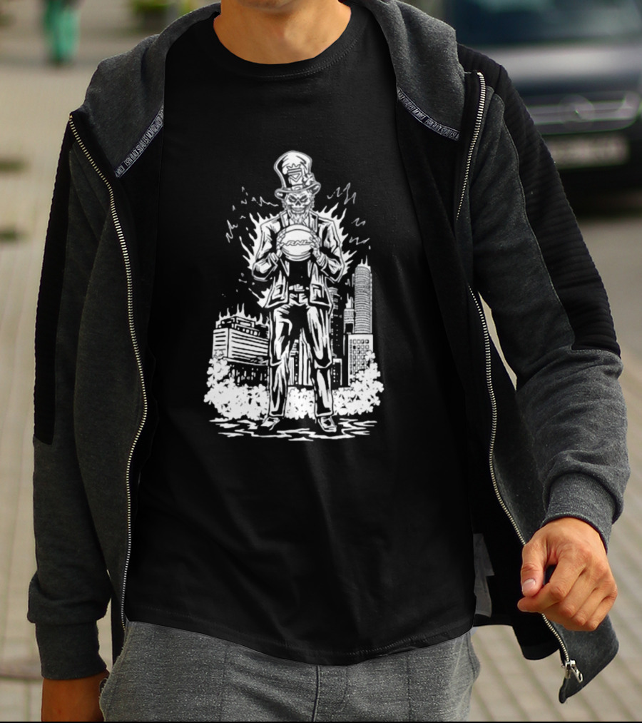 Richandlonely Prestige Boston Uncle Sam Basketball City Skyline T-Shirt