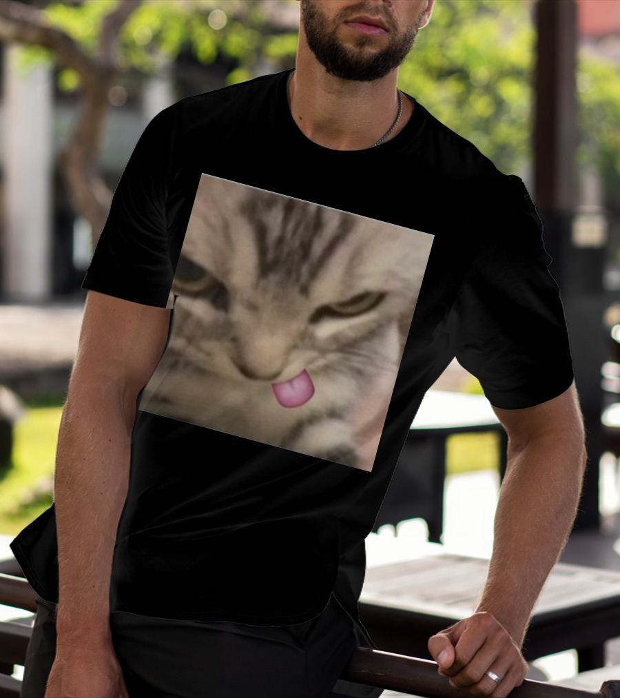 Sillyteestudio Silly Kitten Funny Cute Tongue Out Cat Meme T-Shirt