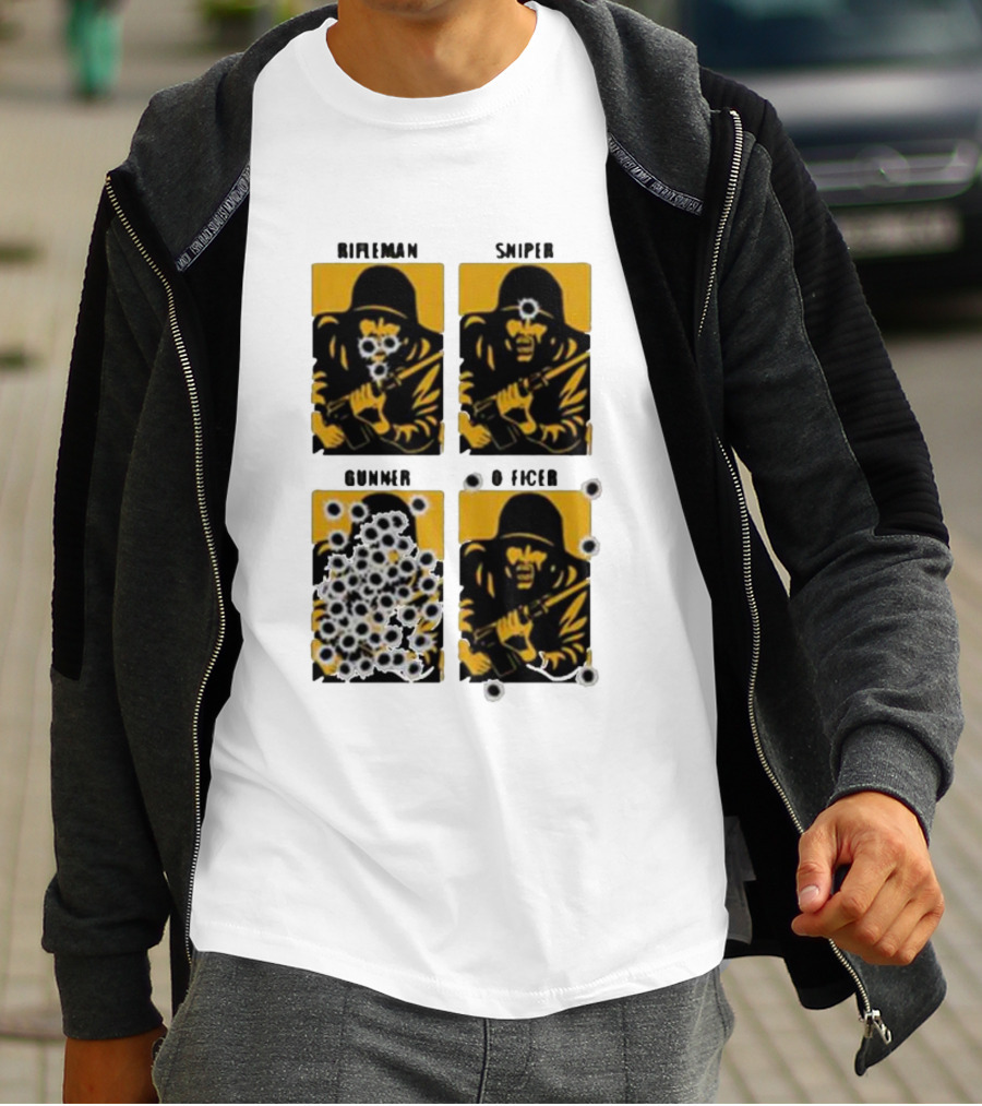 Rifleman Sniper Gunner Officer Bullet Targets T-Shirt