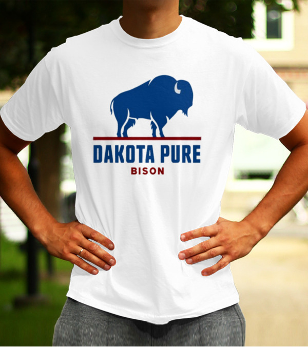 Shawn Baker Dakota Pure Bison Blue Icon Bison Red Line T-Shirt