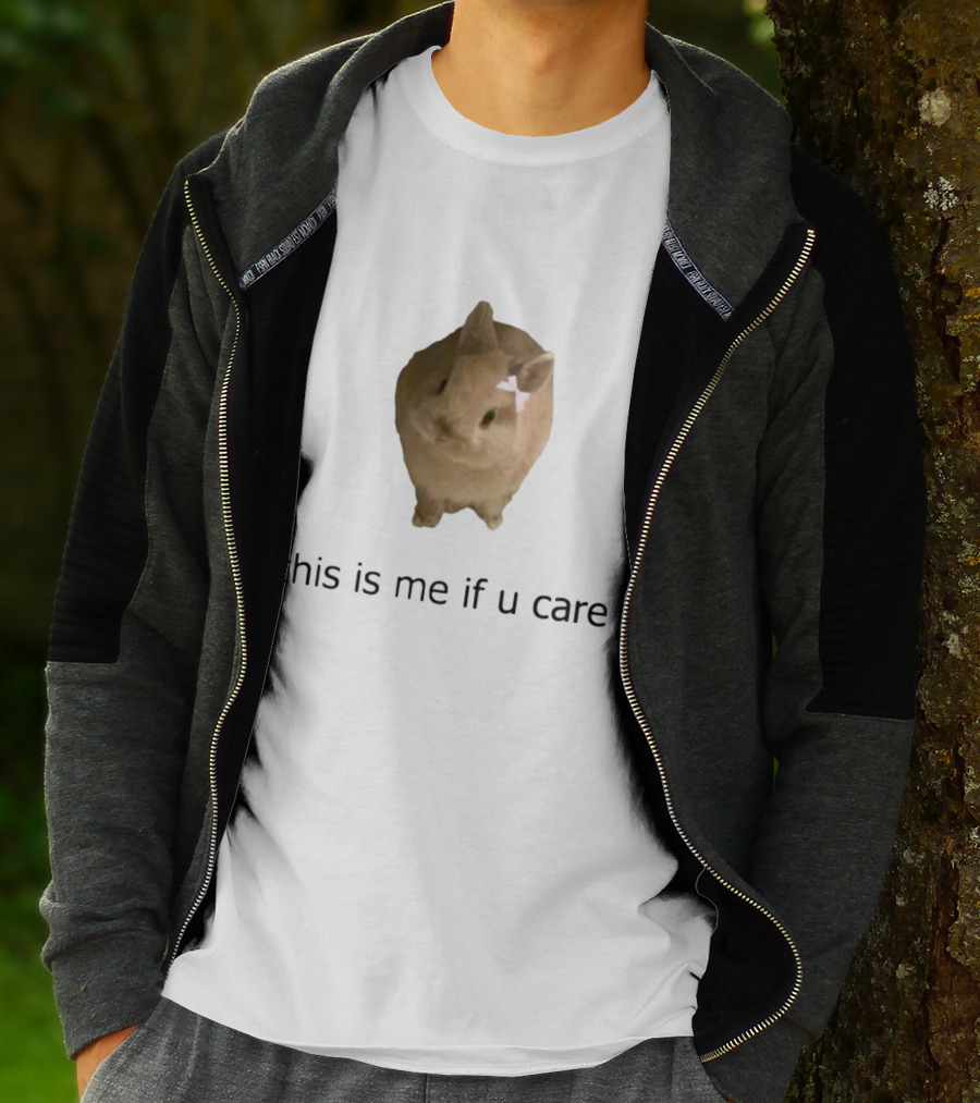 Shopellesong This Is Me If U Care Cute Bunny With Bow T-Shirt