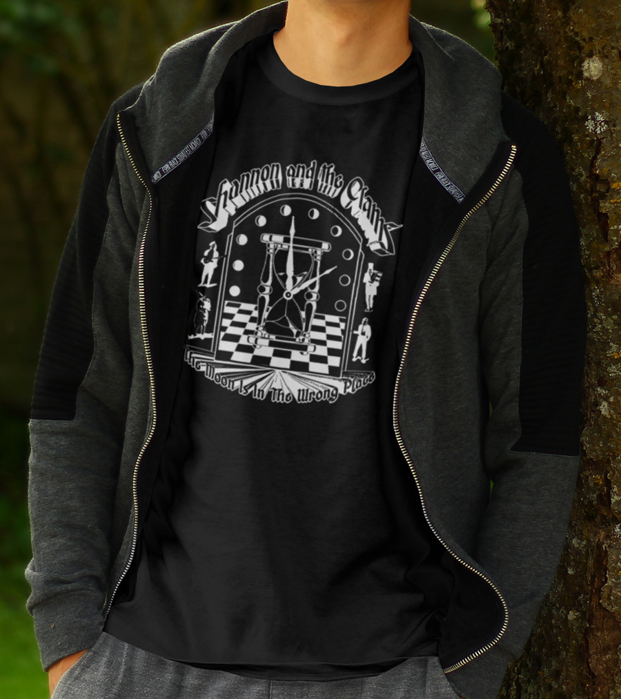 Shannon And The Clams The Moon Is In The Wrong Place Checkerboard Timepiece T-Shirt
