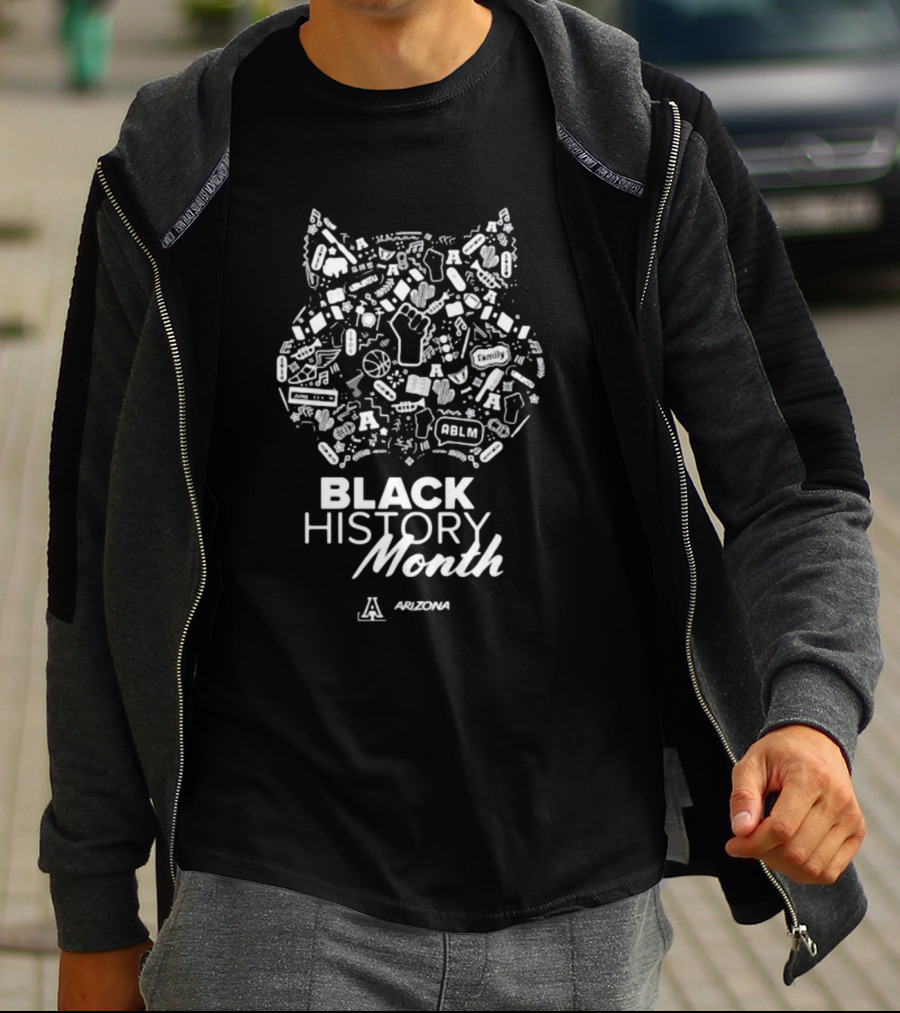 Arizona Wildcats Black History Month Symbol And Text With Iconic T-Shirt