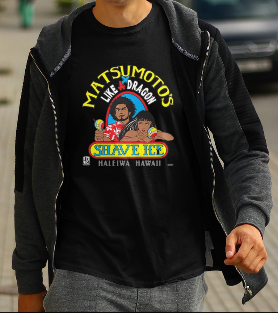 Matsumoto's Like A Dragon Shave Ice Haleiwa Hawaii Colorful Characters With Shave Ice T-Shirt