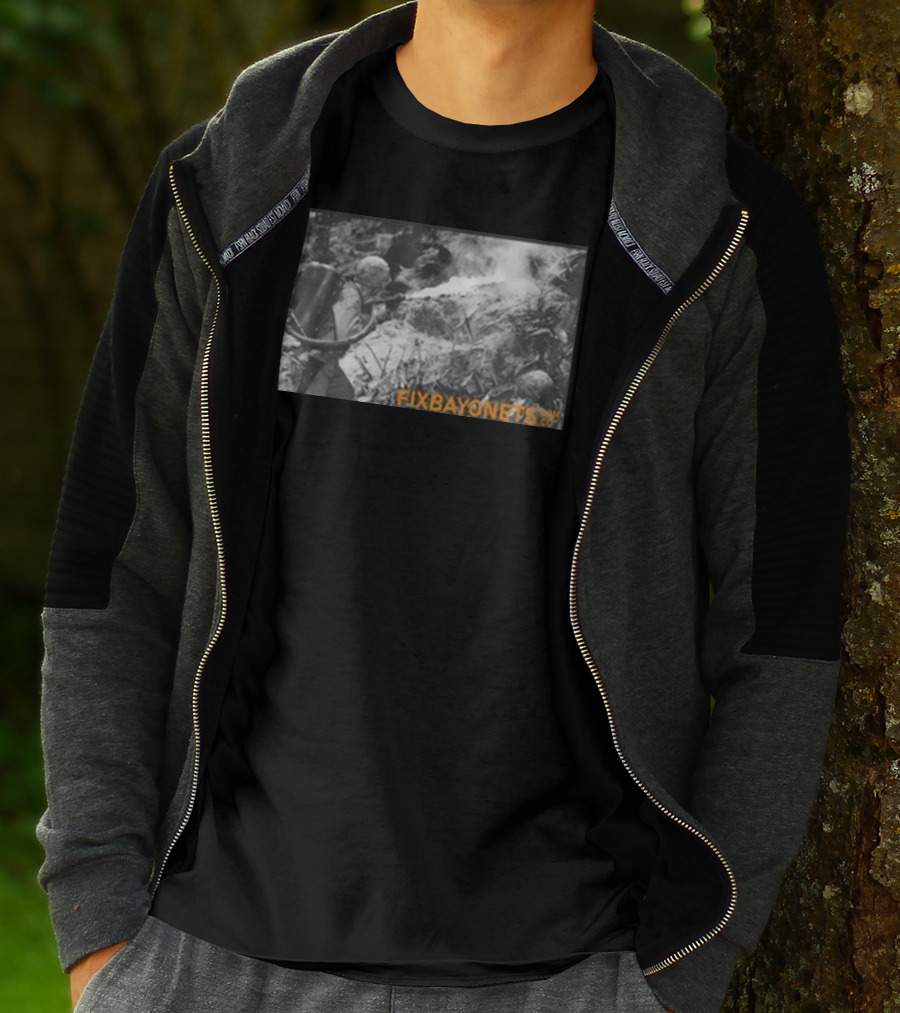 Fix Bayonets WWII Flamethrower Soldier Scene T-Shirt