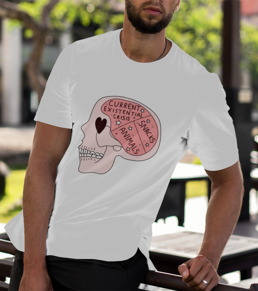 Tenderghost Current Existential Crisis Snacks Animals Brain T-Shirt