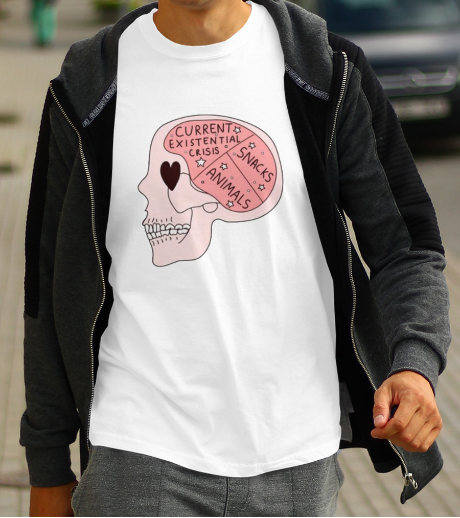 Tenderghost Current Existential Crisis Snacks Animals Brain T-Shirt