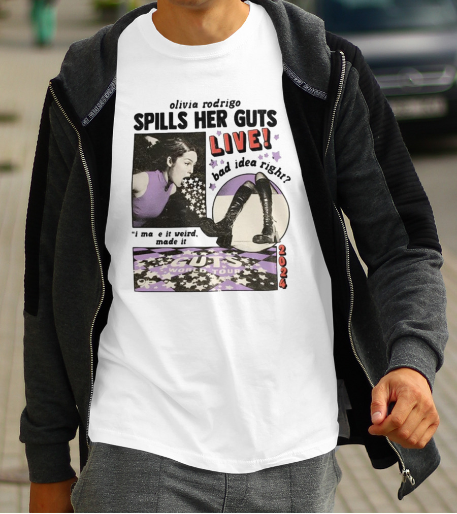 Olivia Rodrigo Spills Her Guts Live Bad Idea Right Guts World Tour T-Shirt