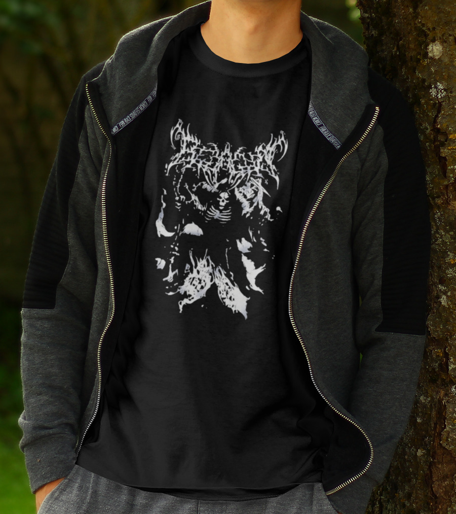 Straight Edge Dubstep Skeleton Demon Abstract T-Shirt