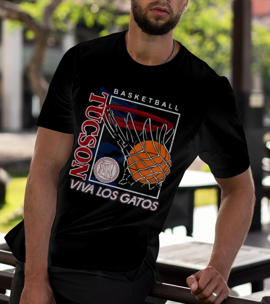 Basketball Tucson Viva Los Gatos Retro Hoop T-Shirt