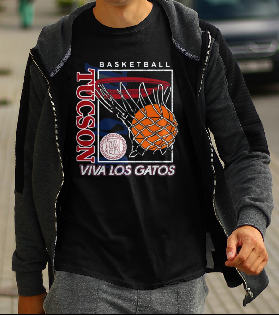 Basketball Tucson Viva Los Gatos Retro Hoop T-Shirt