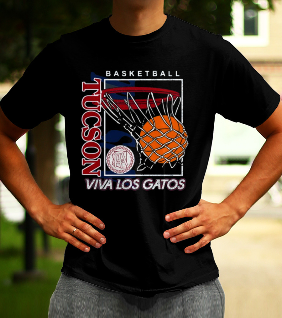 Basketball Tucson Viva Los Gatos Retro Hoop T-Shirt