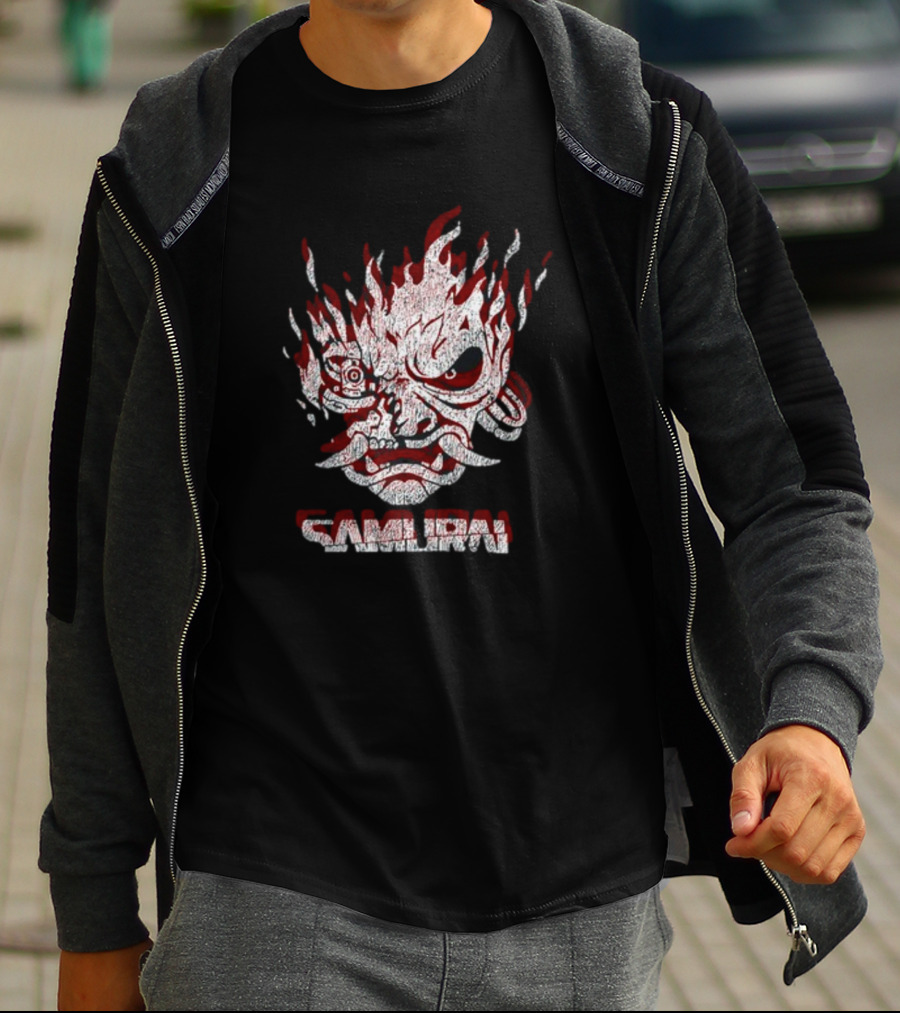 Cd Projekt Red Cyberpunk 2077 Samurai Logo Gaming Fan Gear T-Shirt