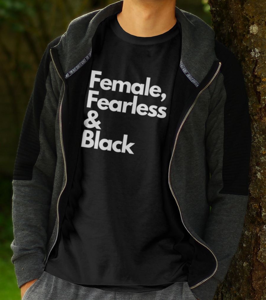 Female Fearless And Black T-Shirt