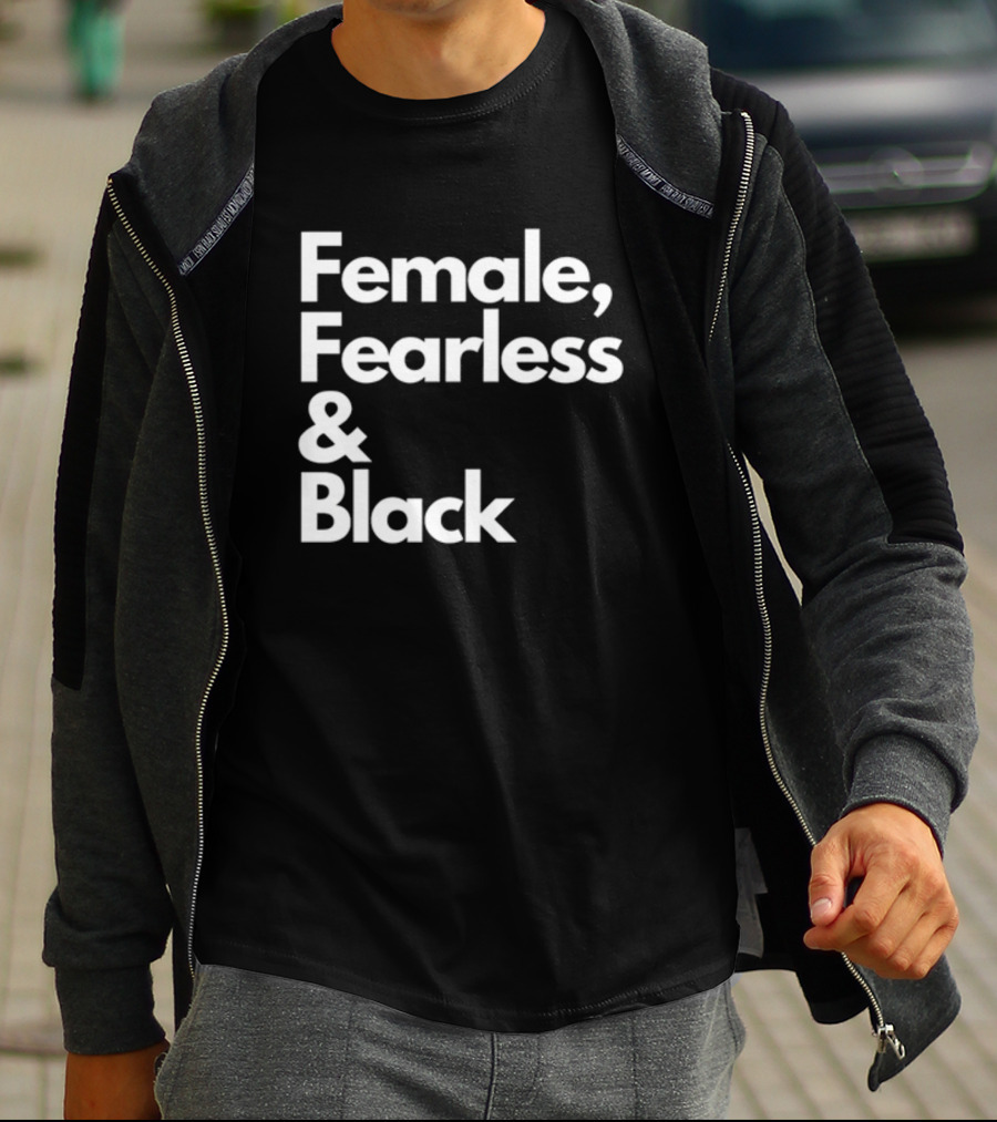 Female Fearless And Black T-Shirt