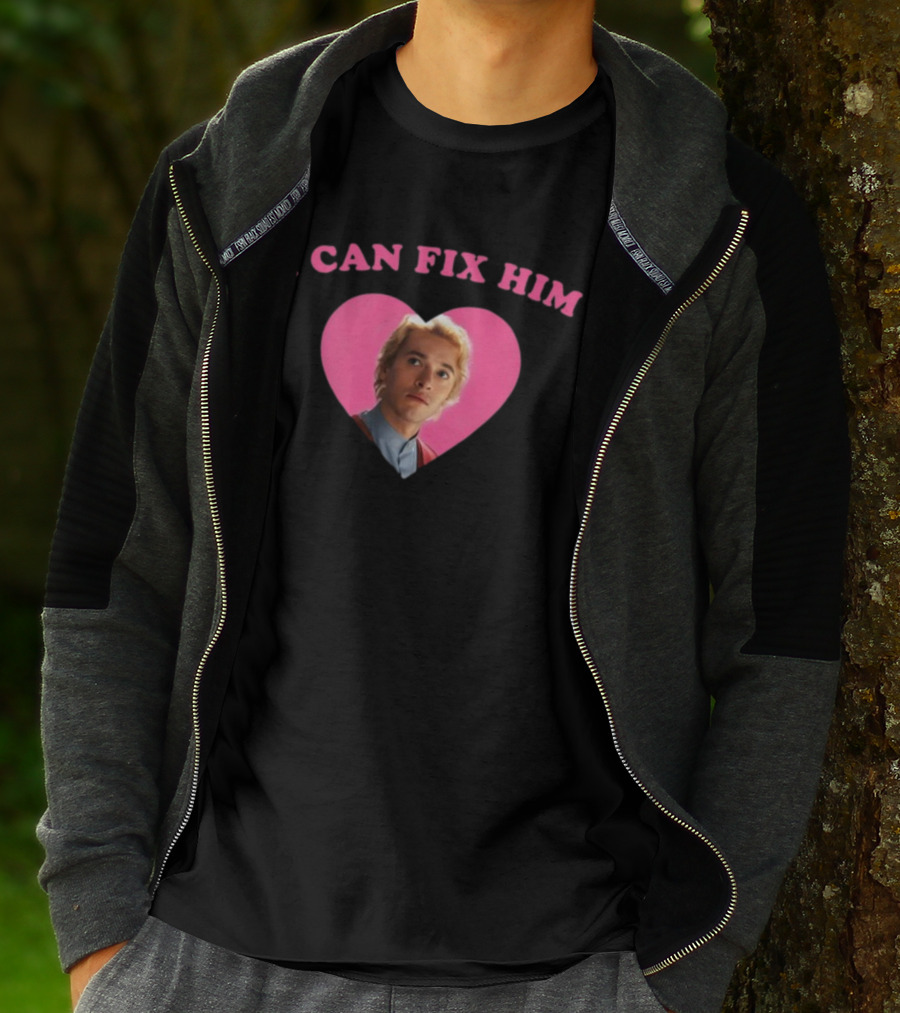 I Can Fix Him Heart Pink Background Tom Blyth T-Shirt