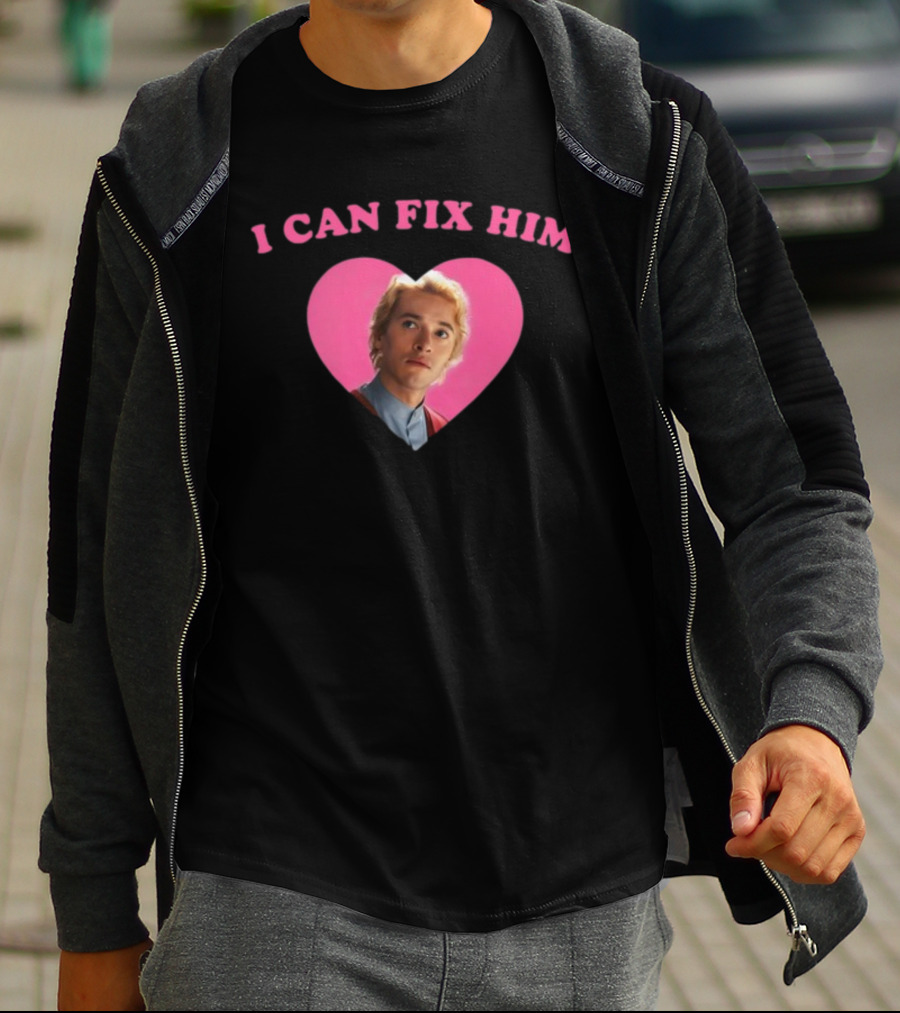I Can Fix Him Heart Pink Background Tom Blyth T-Shirt