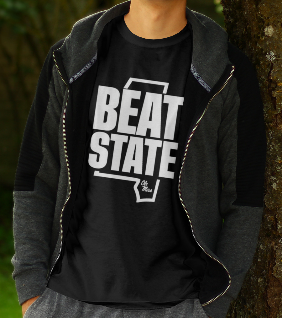 Beat State Ole Miss Mississippi Outline T-Shirt