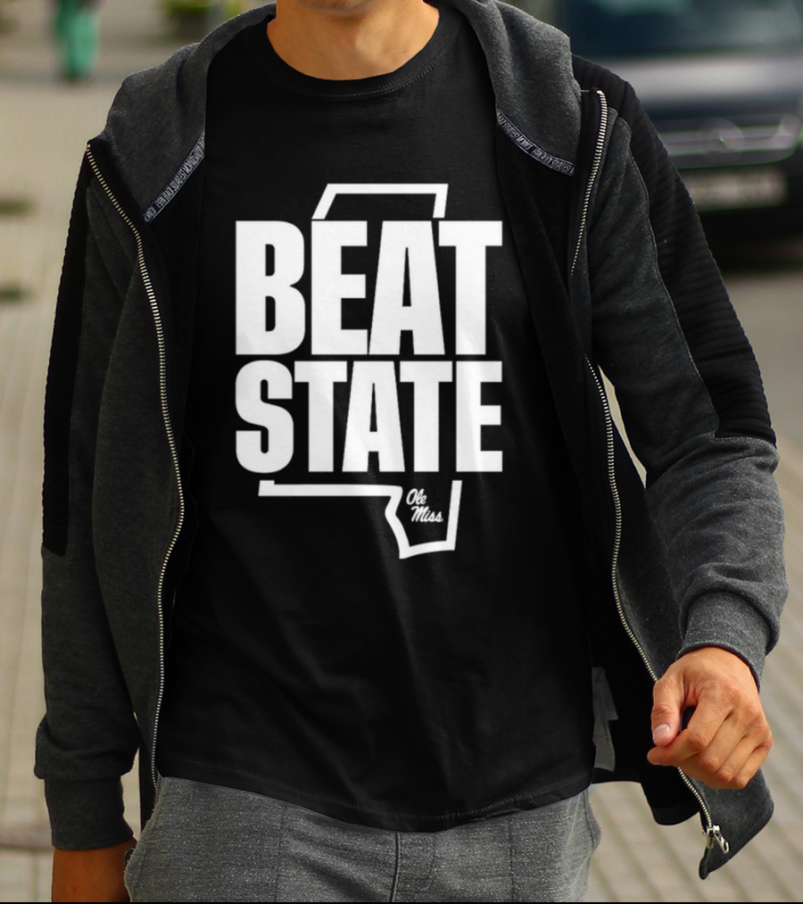 Beat State Ole Miss Mississippi Outline T-Shirt
