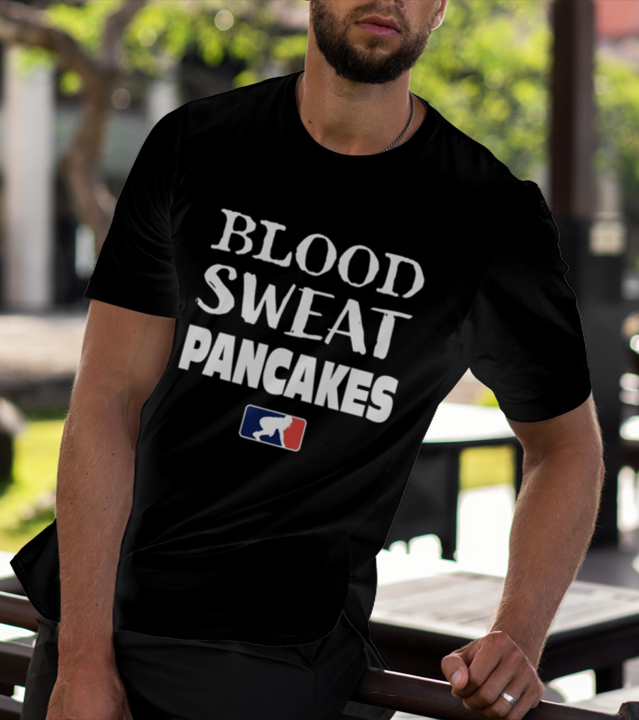 Linemanprobs Blood Sweat Pancakes Football Icon NFL T-Shirt
