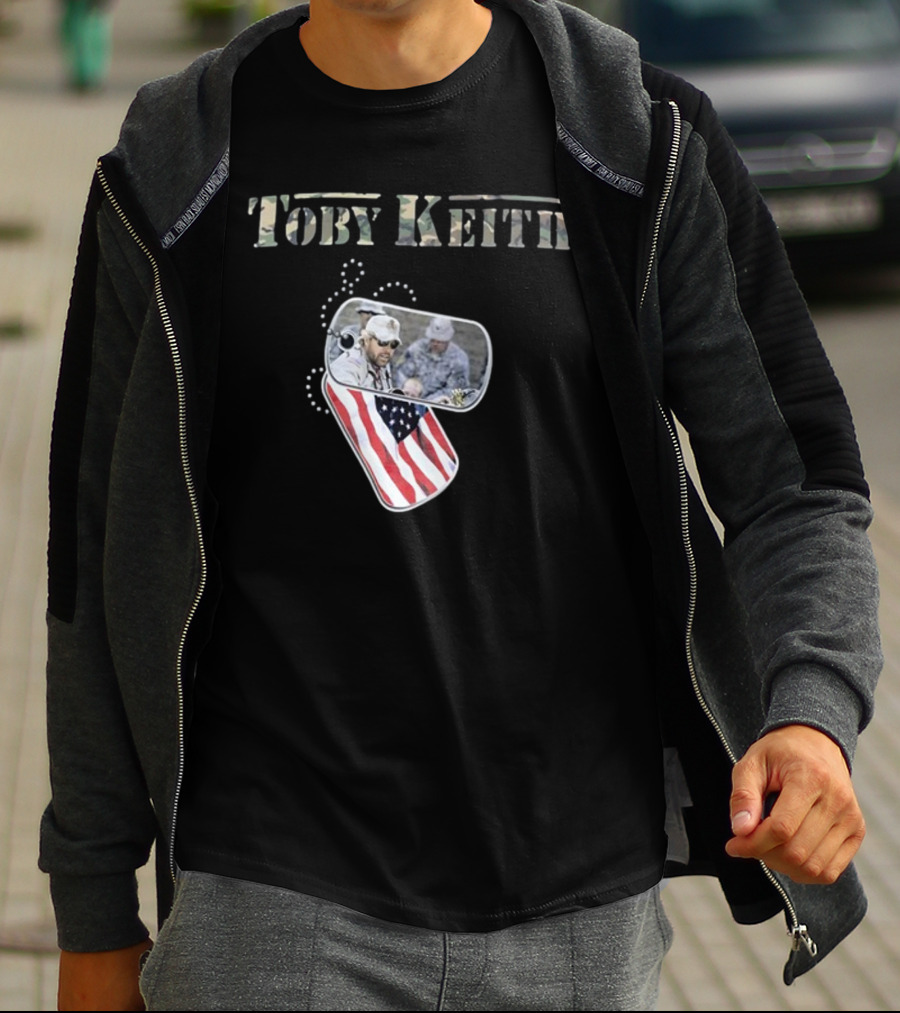 Toby Keith Camo Never Apologize Dog Tag American Flag T-Shirt