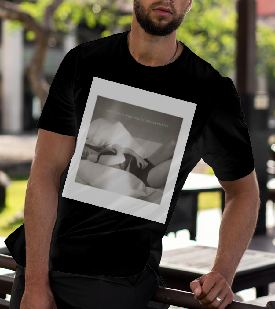 The Tortured Poets Department Lying Down Black And White Photograph T-Shirt