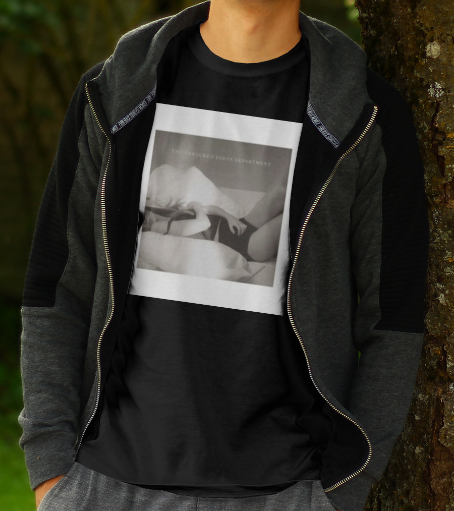 The Tortured Poets Department Lying Down Black And White Photograph T-Shirt