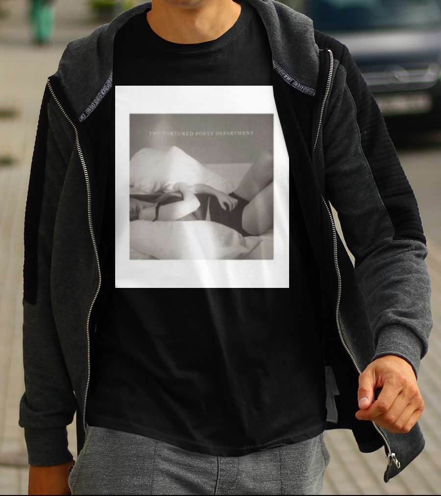 The Tortured Poets Department Lying Down Black And White Photograph T-Shirt