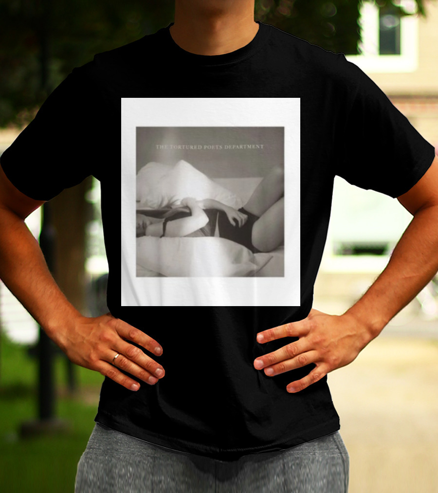 The Tortured Poets Department Lying Down Black And White Photograph T-Shirt