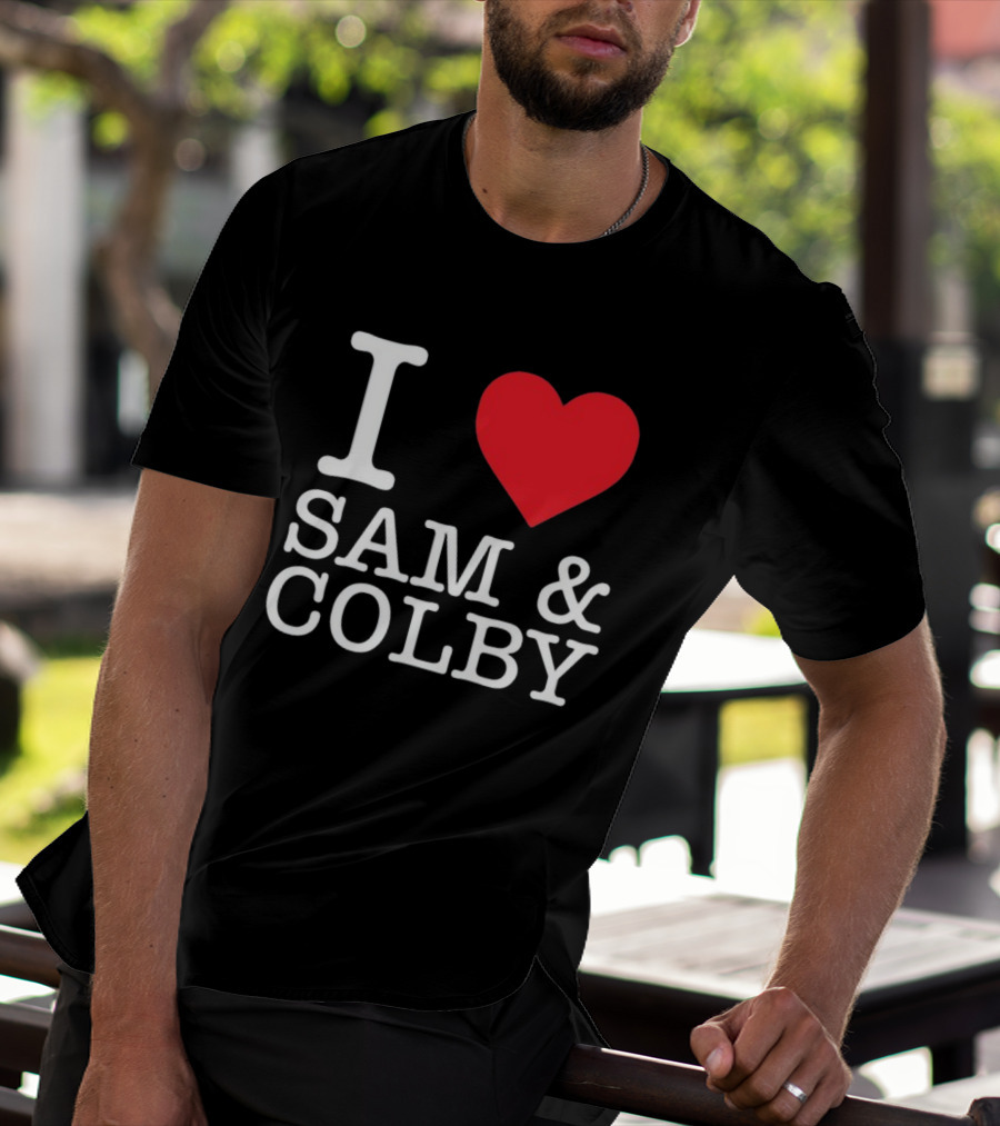 I Love Sam And Colby Red Heart T-Shirt