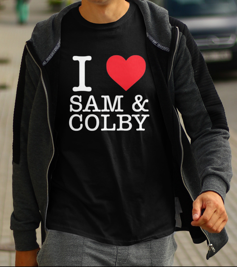 I Love Sam And Colby Red Heart T-Shirt