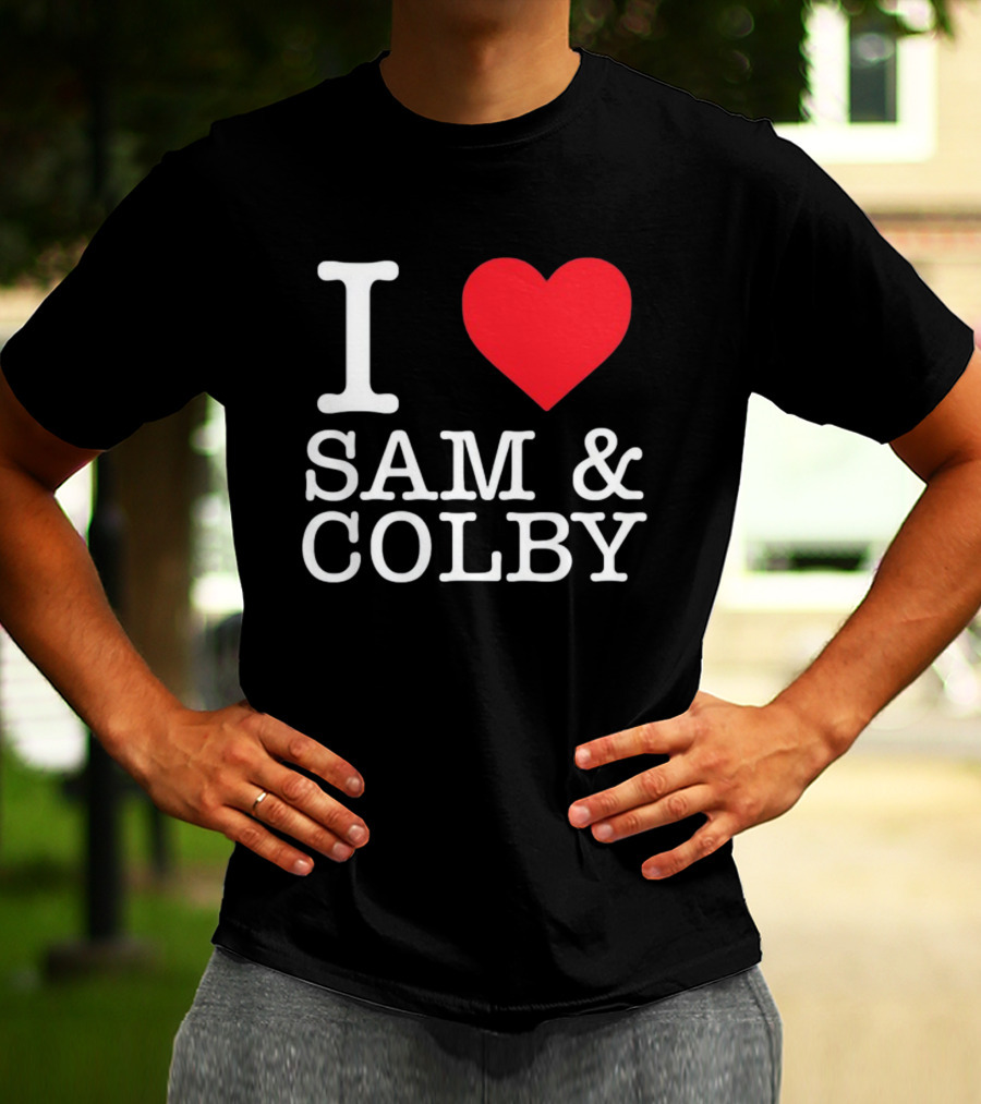I Love Sam And Colby Red Heart T-Shirt