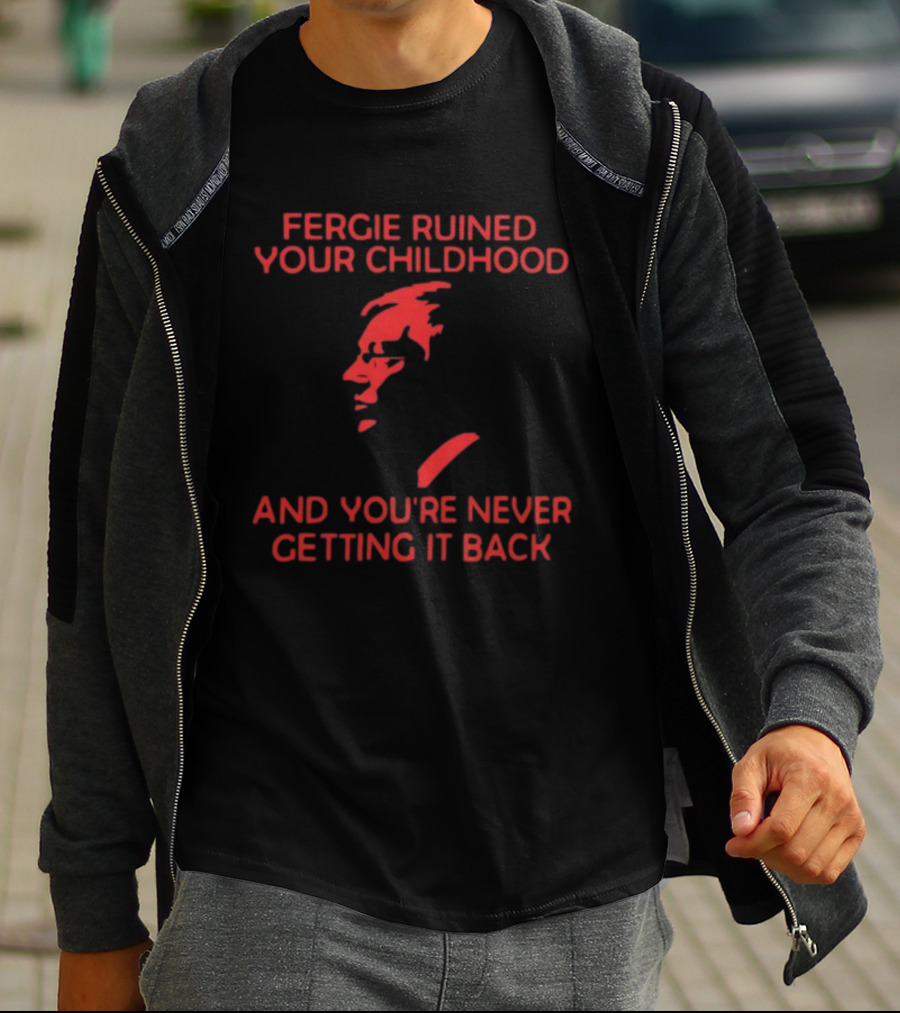 Fergie Ruined Your Childhood You're Never Getting It Back Red Silhouette Profile T-Shirt