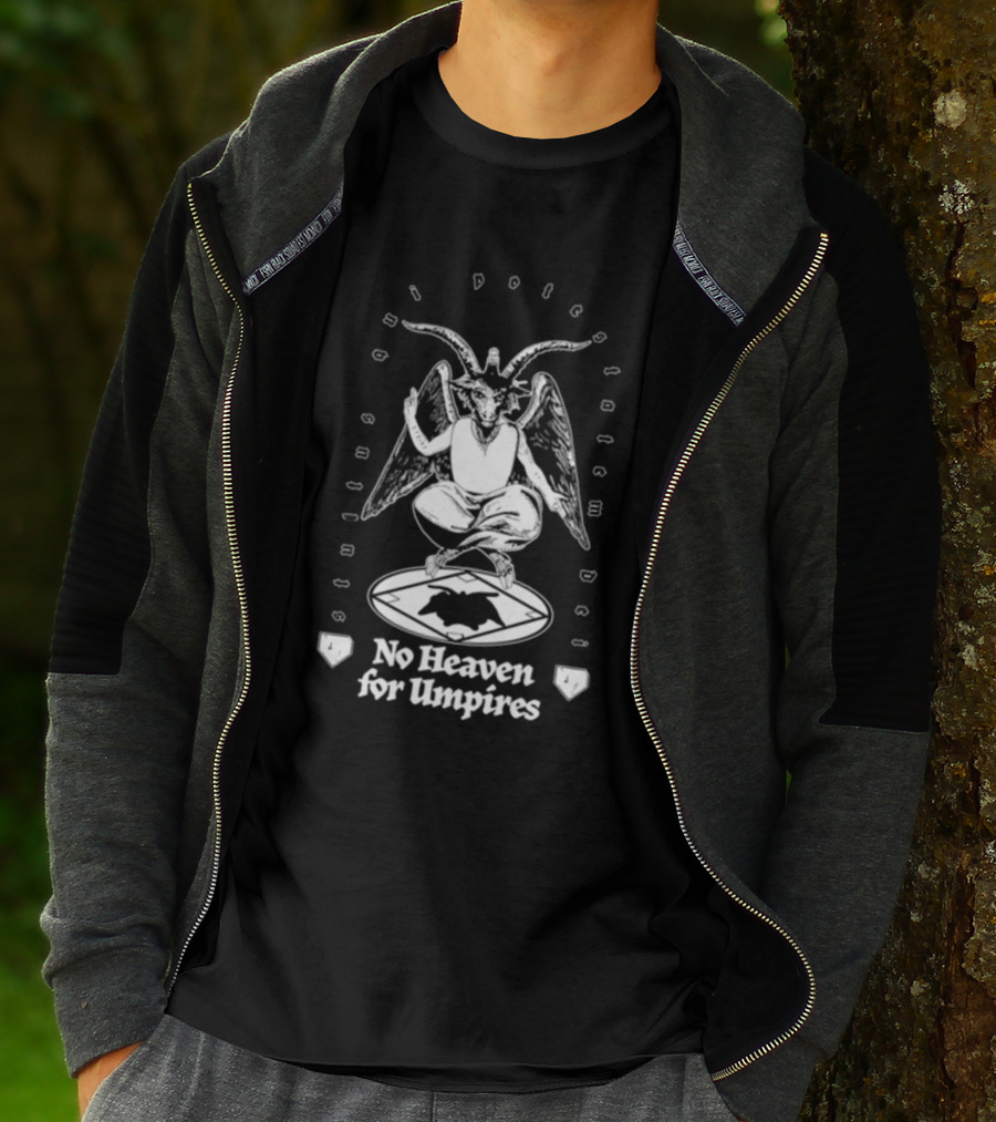 No Heaven For Umpires Goat Baphomet With Pentagram T-Shirt