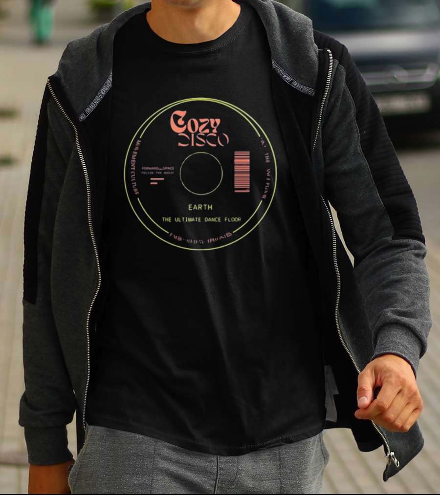 Cozy Disco Earth Forward Space Ultimate Dance Floor Vinyl Record T-Shirt