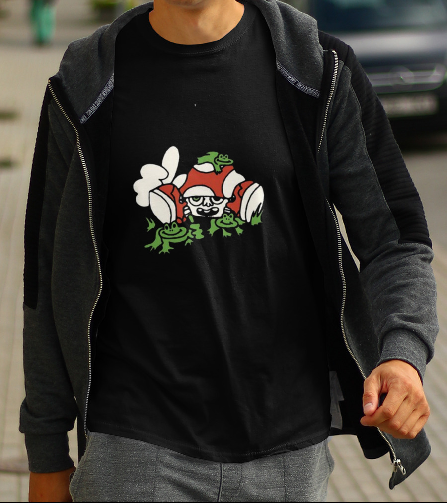 Man I Love Frogs Mushroom Character With Frogs T-Shirt