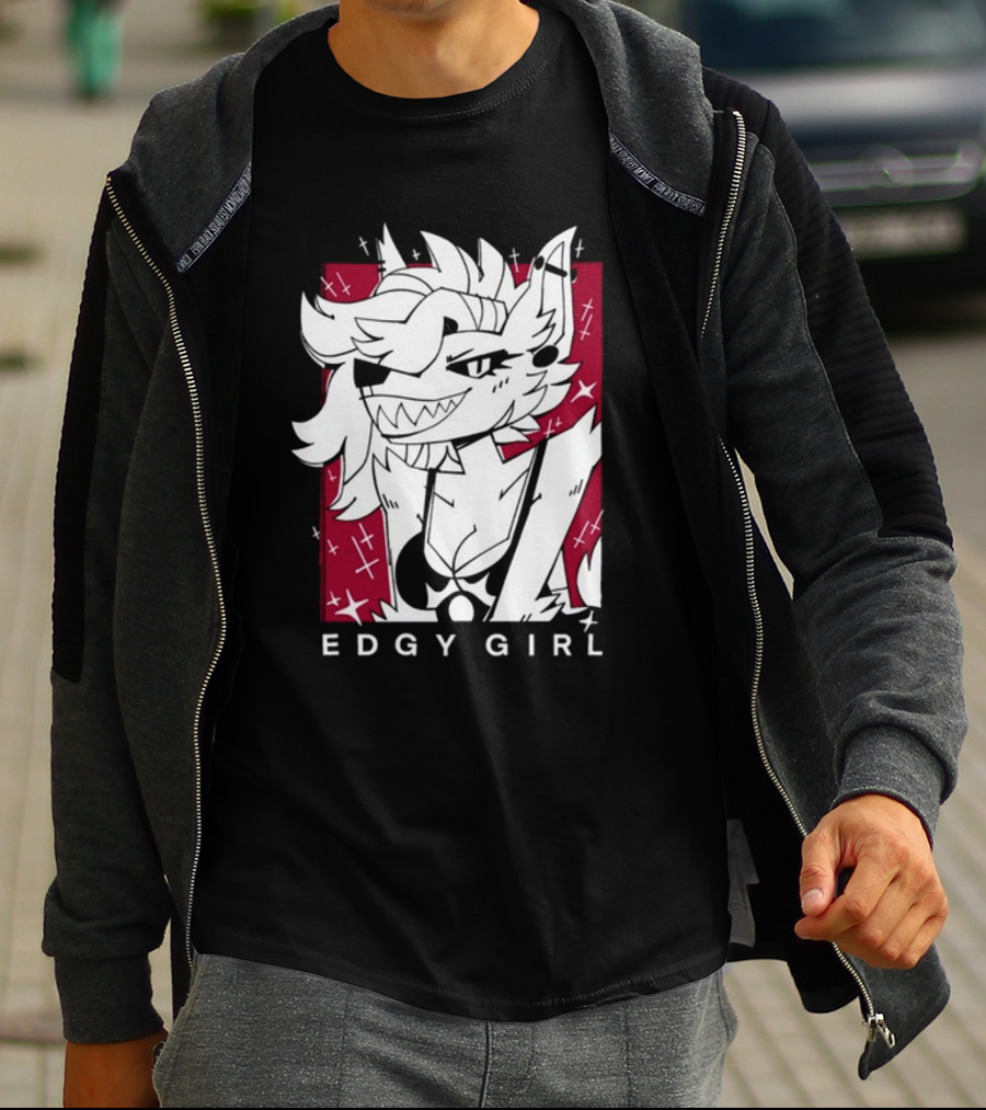 Edgy Girl Doubledog Bitey Puppy Girls T-Shirt