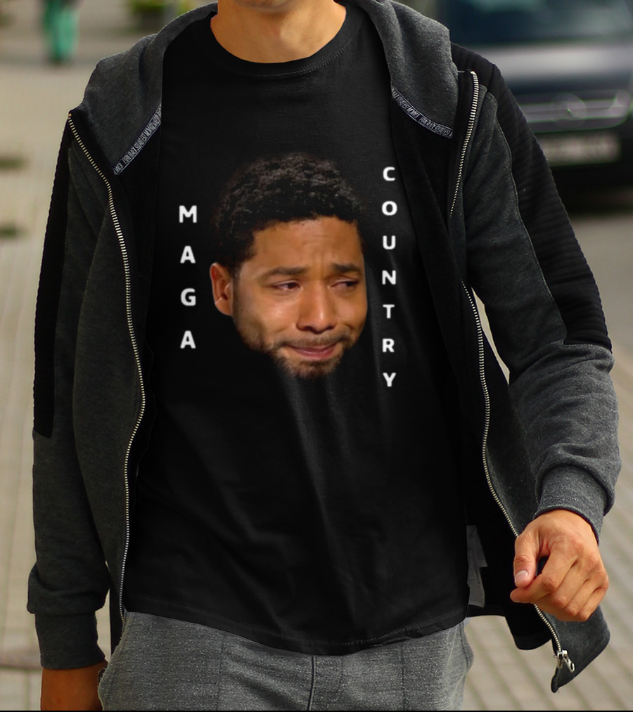 Hollaria Briden Jussie Smollett Crying Face Maga Country T-Shirt