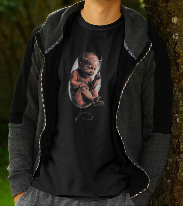 Hard Jewelry Embryo Child Devil Horns T-Shirt