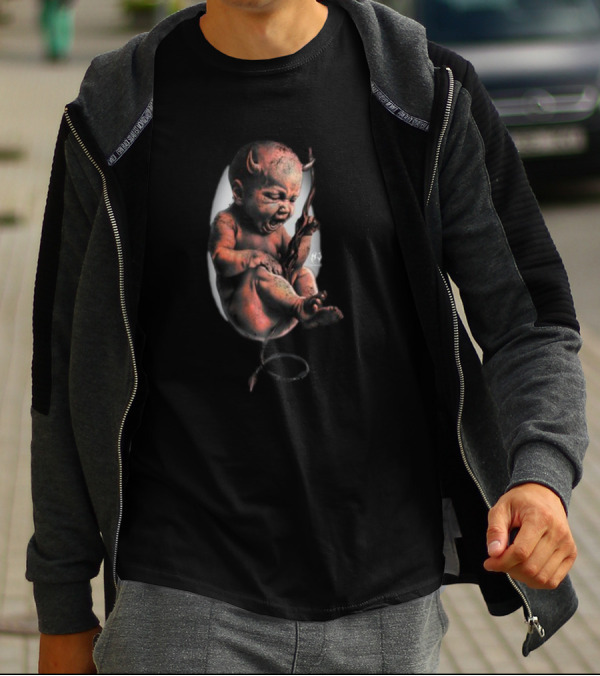 Hard Jewelry Embryo Child Devil Horns T-Shirt