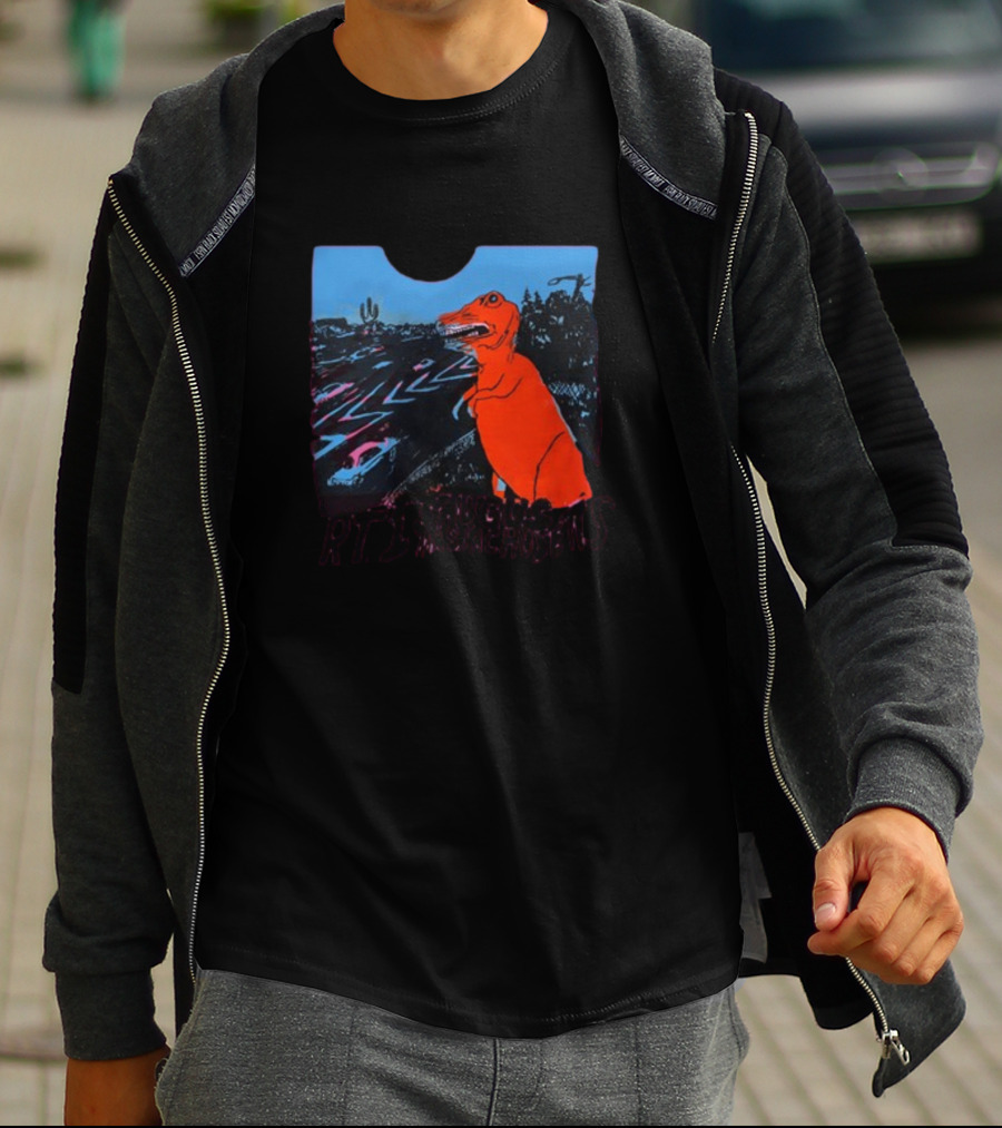 RT 1 Saugus Massachusetts Dinosaur Route Scene T-Shirt