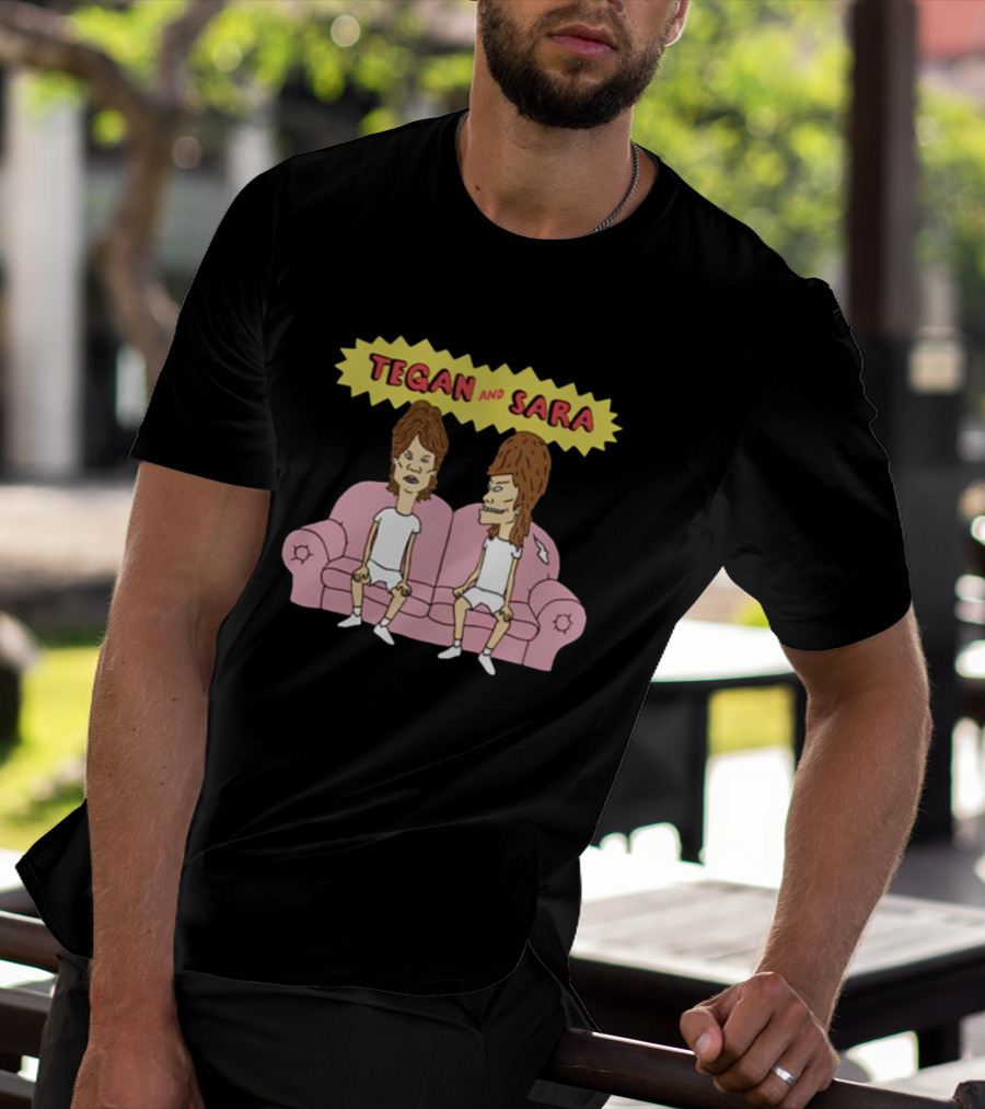 Tegan And Sara B Cartoon Style Couch Duo T-Shirt